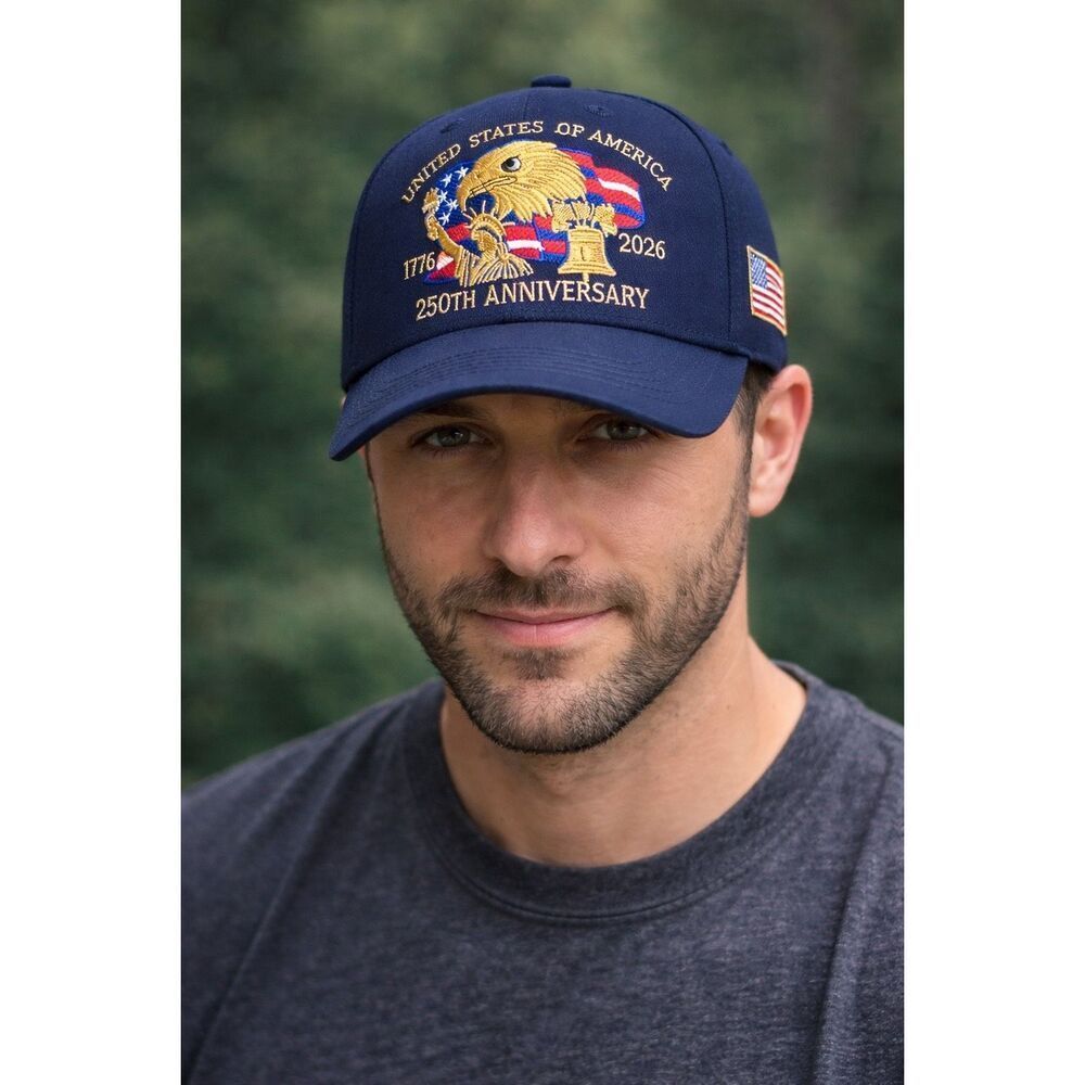 USA 250th Anniversary 1776-2026 Eagle Liberty Bell Patriotic Baseball Cap